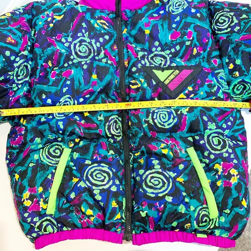 Obermeyer Kids Puffer Jacket - Teal, Purple, Pink, Neon Yellow Accents